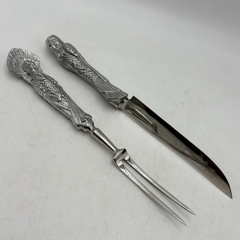 Arthur Court Turkey Carving Serving Knife & Fork